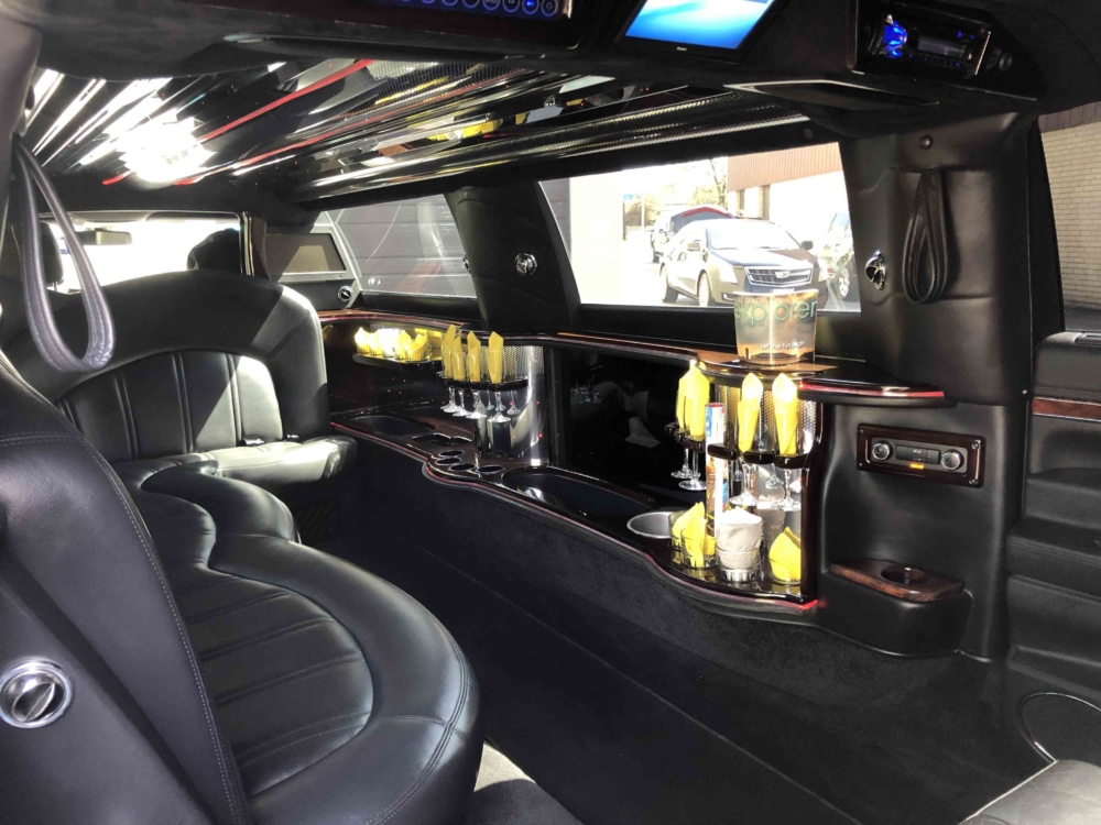 Black Lincoln MKT Stretch Limousine Interior Photo 01