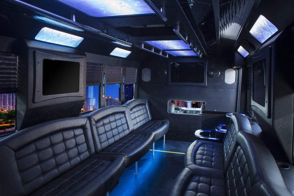 Ford 20 passenger limo party bus inside 03